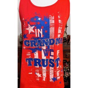 In Grandma We Trust Red American Flag Tank Top Made In USA